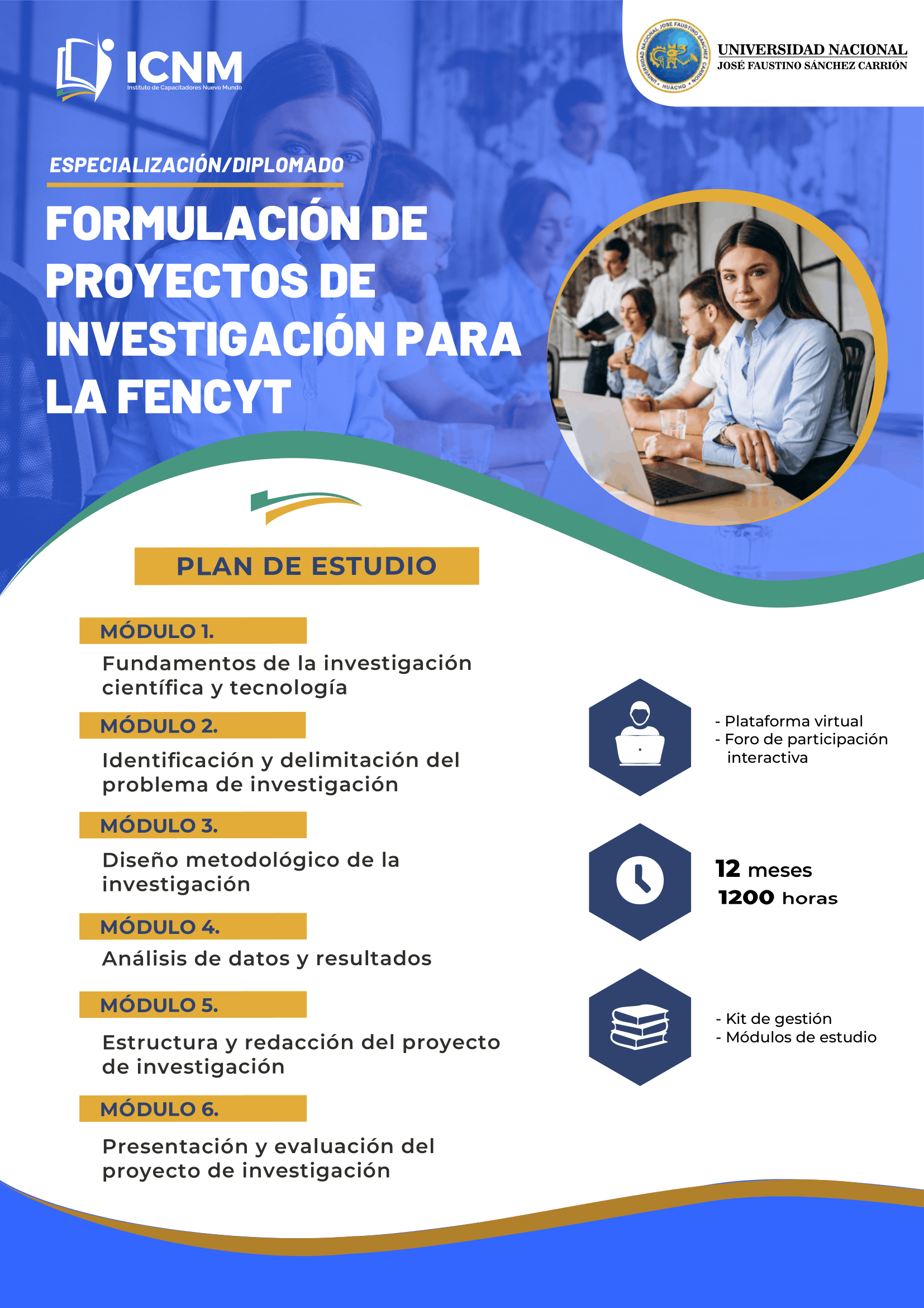 Brochure FORMULACIÓN DE PROYECTOS DE INVESTIGACIÓN PARA LA FENCYT