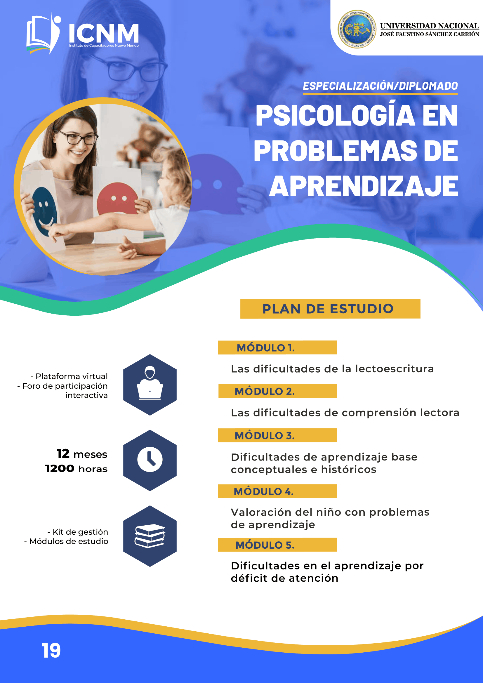 Brochure PSICOLOGÍA EN PROBLEMAS DE APRENDIZAJE
